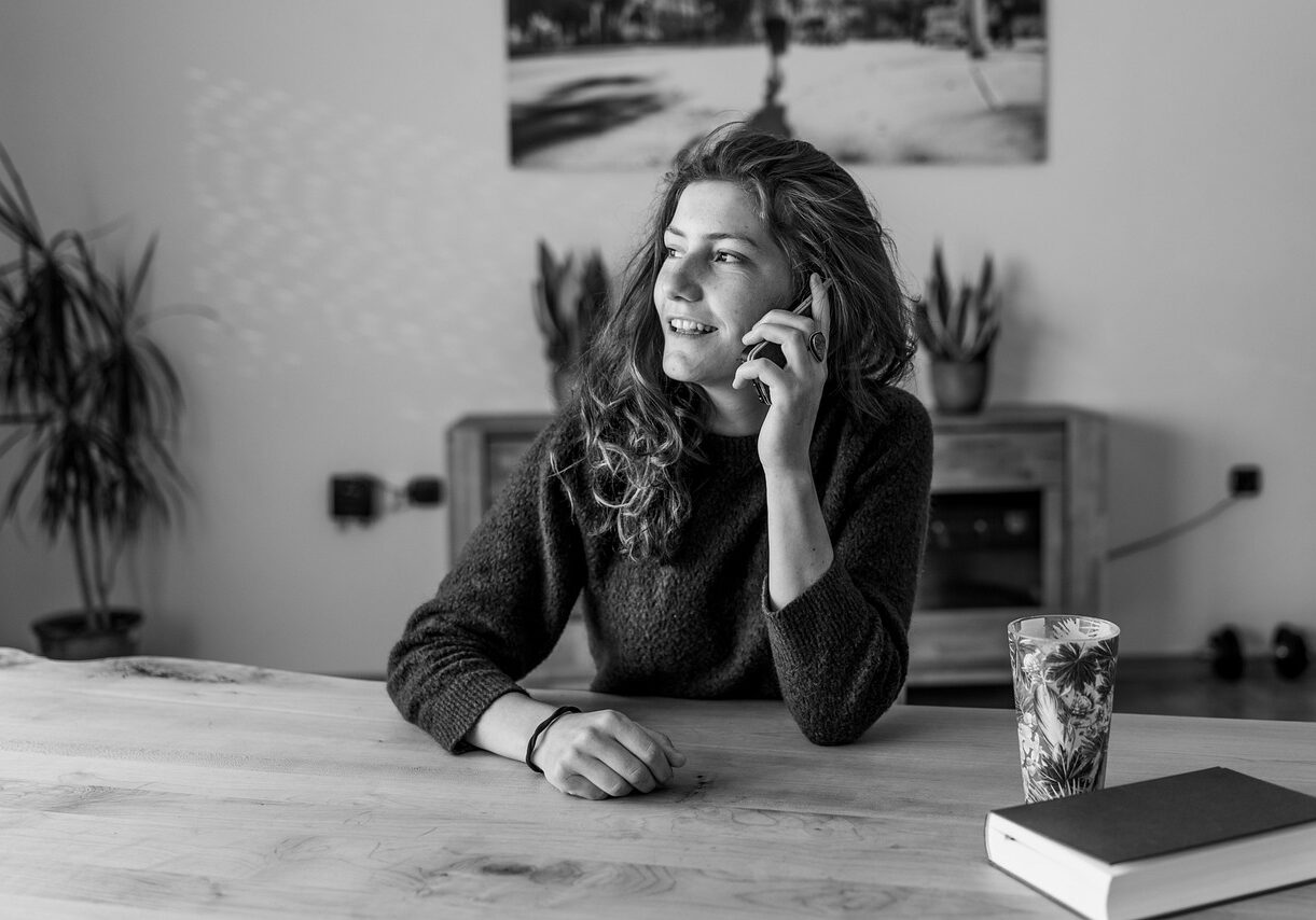 Volunteer on Phone Volunteer on Phone